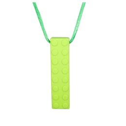 Necklace Sensory Chew – Building Block Green