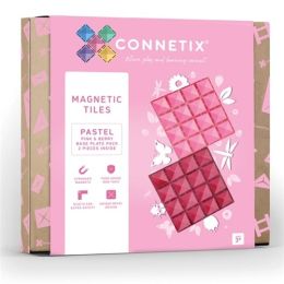 Connetix Magnetic Tiles Base Plates Pink/Berry 2pc