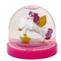 Pink Poppy Acrylic Snow Globe Unicorn