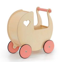 Moover Classic Dolls Pram Natural & Pink