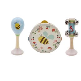 Wooden Spring Insect Music 3pc Set Bee