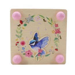 Wooden Blue Wren Flower Press