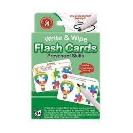 Write & Wipe Flash Cards Preschool Skills With Marker