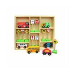 Fun Factory Wooden Car & Traffic Signs