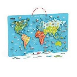 Viga Magnetic World Puzzle Map with Marker