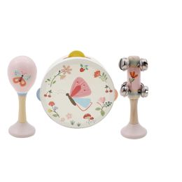 Wooden Spring Insect Music 3pc Set Butterfly