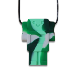 Jellystone Chewable Pendant Robot Camo Green