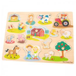 New Classic Toys Large Peg Puzzle Farm