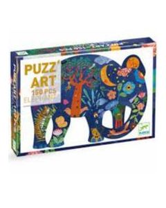 Djeco 150pc Shaped Puzzle Art Elephant