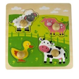 Kaper Kidz Large Knob Peg Puzzle Farm Animal