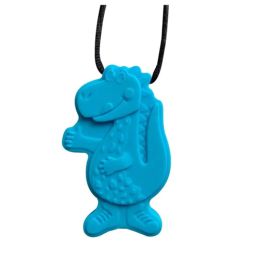 Dinosaur Pendant Silicone Sensory Necklace Blue