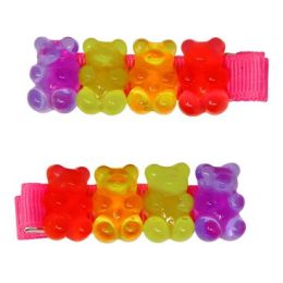 Pink Poppy Gummy Bear Hair Clips (d)
