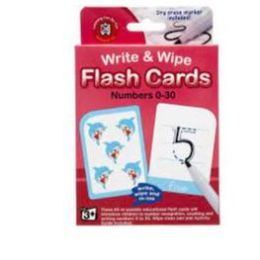 Write & Wipe Flash Cards Numbers 0-30 with Marker