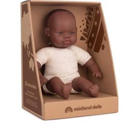 Miniland 32cm African Soft Bodied Doll Boxed (d)