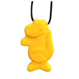 Dinosaur Pendant Silicone Sensory Necklace Yellow