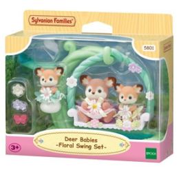 Sylvanian Deer Babies Floral Swing Set
