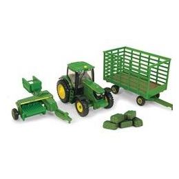 John Deere 1:64 6210R Tractor with 338 Square Baler