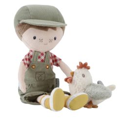 Little Dutch Cuddle Doll Farmer Jim With Chicken 35cm (d)