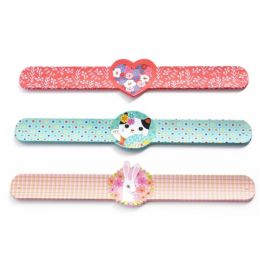 Djeco Hearts, Cats & Rabbits Snap Bracelets Asst
