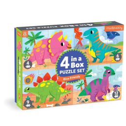 Mudpuppy 4 in a Box Puzzle Dino Friends