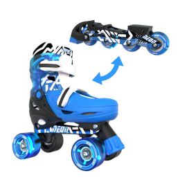 Yvolution Neon Combo Roller Skates / Roller Blades (Size 3-6) Blue