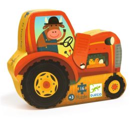 Djeco 16pc Silhouette The Tractor Puzzle