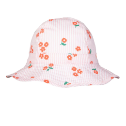 Acorn Striped Posy Wide Brim Infant Hat 0-9m