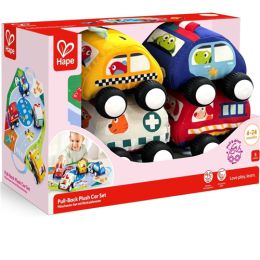 Hape Pull-Back Plush Car Set