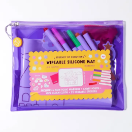 Wipeable Silicone Colouring Mat - Unicorn Castle