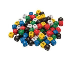 Dice Numbers 1-6 16mm Coloured (d)