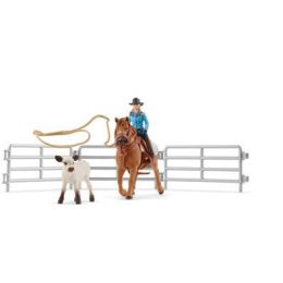 Schleich Cowgirl Team Roping Fun