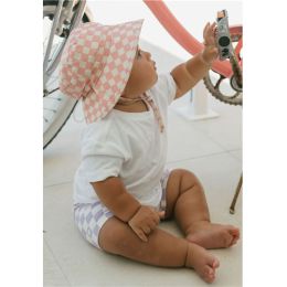 Acorn Pink Checks Broad Brim Bucket Hat Large 54cm (d)